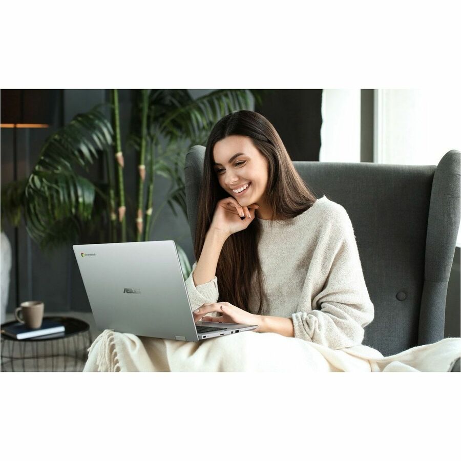 Asus Chromebook CX1 CX1400 CX1400CKA-WS01-CB 14" Chromebook - Intel Celeron N4500 - 4 GB - 64 GB Flash Memory - Transparent Silver CX1400CKA-WS01-CB