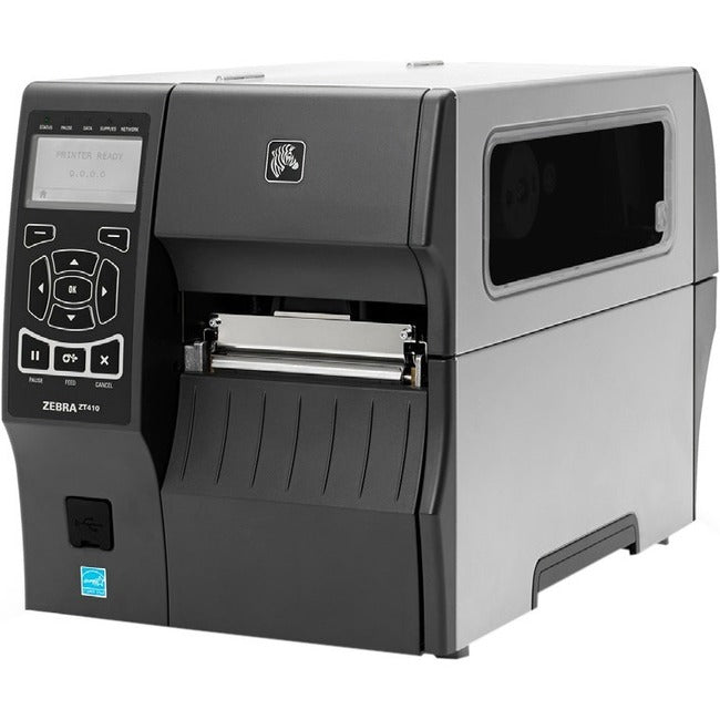 Imprimante de bureau à transfert thermique direct/thermique Zebra ZT410 - Monochrome - Impression d'étiquettes - Fast Ethernet - USB - Série - Bluetooth ZT41043-T010000Z