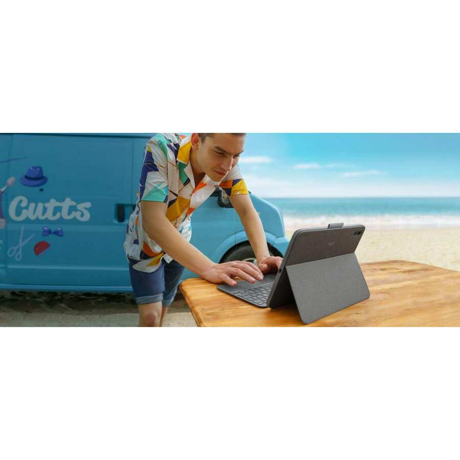 Étui clavier/housse Logitech Combo Touch (folio) pour tablette Apple 10,9 pouces, Logitech iPad (10e génération) - Gris Oxford 920-011433