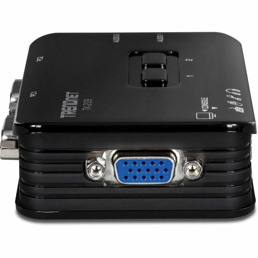 TRENDnet 2-Port USB KVM Switch and Cable Kit with Audio, Manage Two PCs, USB 1.1, Hot-Plug, Auto-Scan, Hot-Keys, Windows & Linux Compliant, TK-209K TK-209K