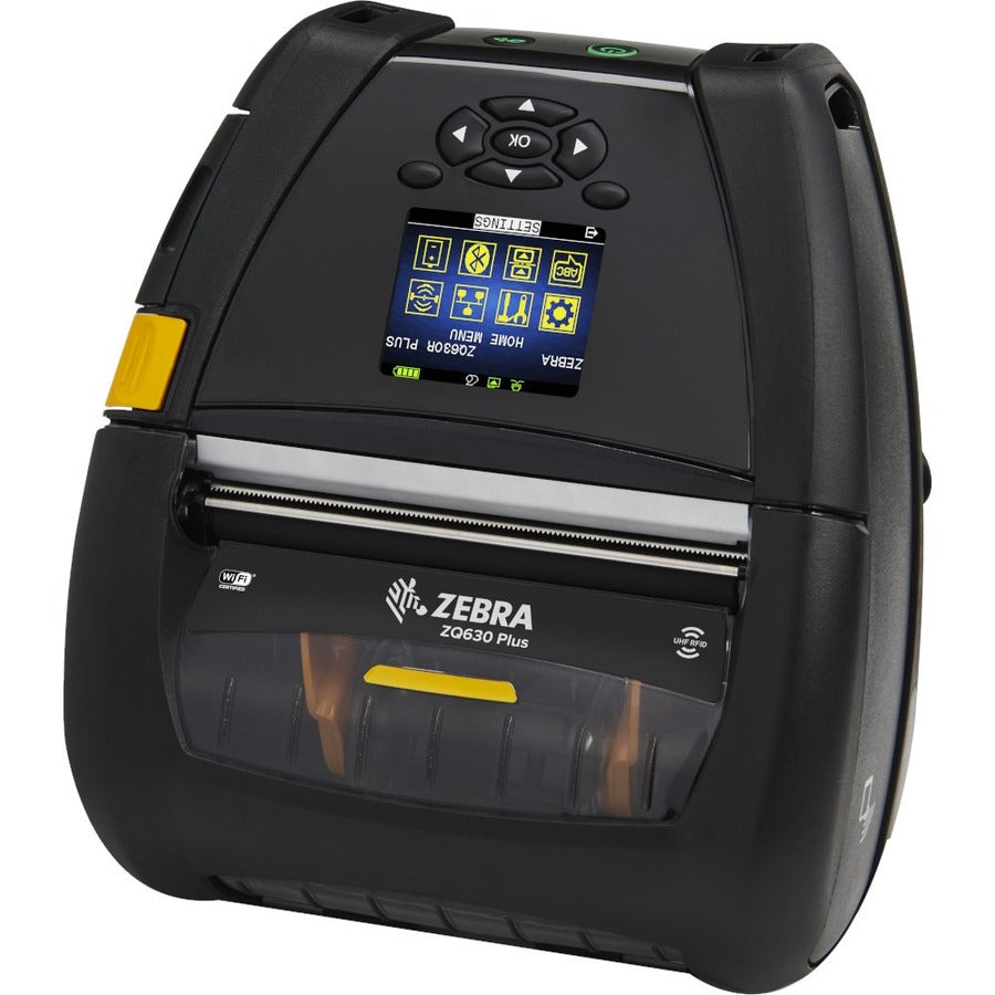 Imprimante thermique directe Zebra ZQ630 Plus de bureau, industrielle et mobile - Monochrome - Impression d'étiquettes/reçus - Bluetooth - LAN sans fil - Communication en champ proche (NFC) ZQ63-AUWB004-00
