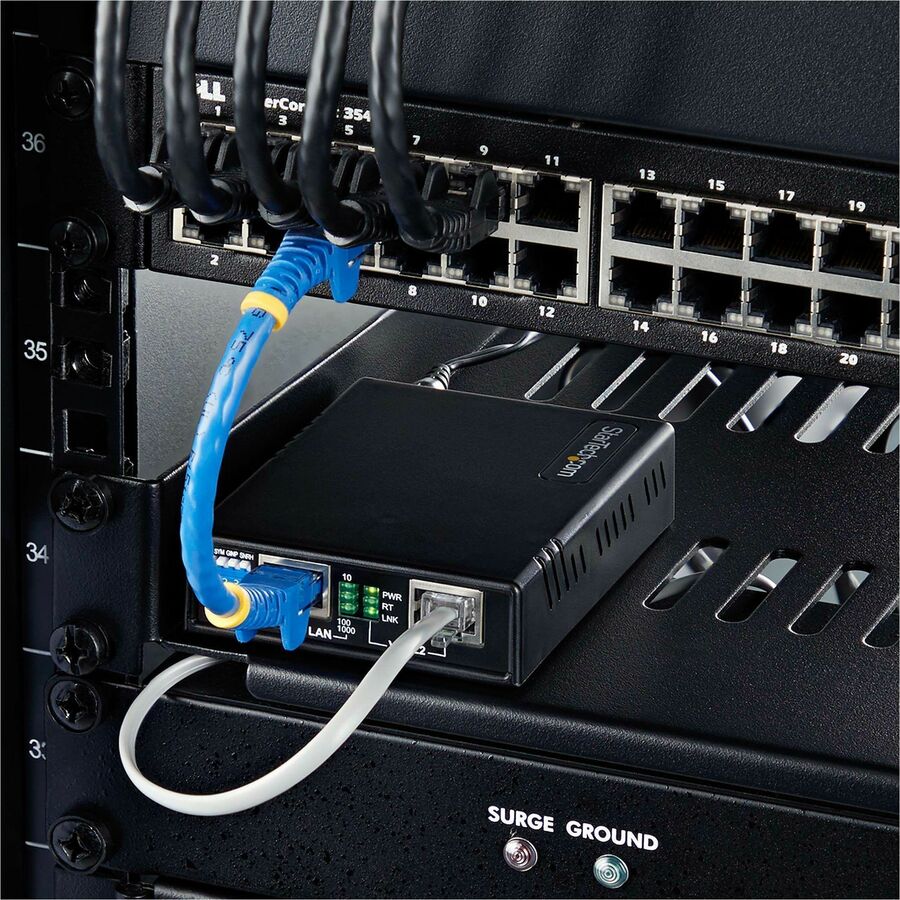 StarTech.com Kit d'extension Ethernet VDSL2 sur une seule paire de câbles, jusqu'à 1 km (0,6 mi) Répéteur LAN sur RJ11/CAT5e/CAT6, remplace 110VDSLEXT VDSL-LAN-EXTENDER-1G