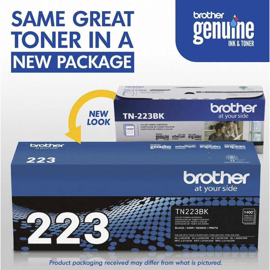 Cartouche de toner laser d'origine Brother TN-223BK à rendement standard - Noir - 1 unité TN223BK