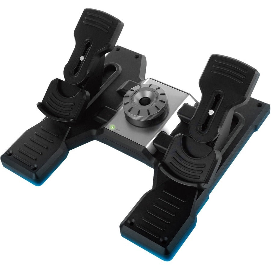 Pédales de gouvernail de vol Saitek Pédales de gouvernail de simulation professionnelles avec frein à pied 945-000024