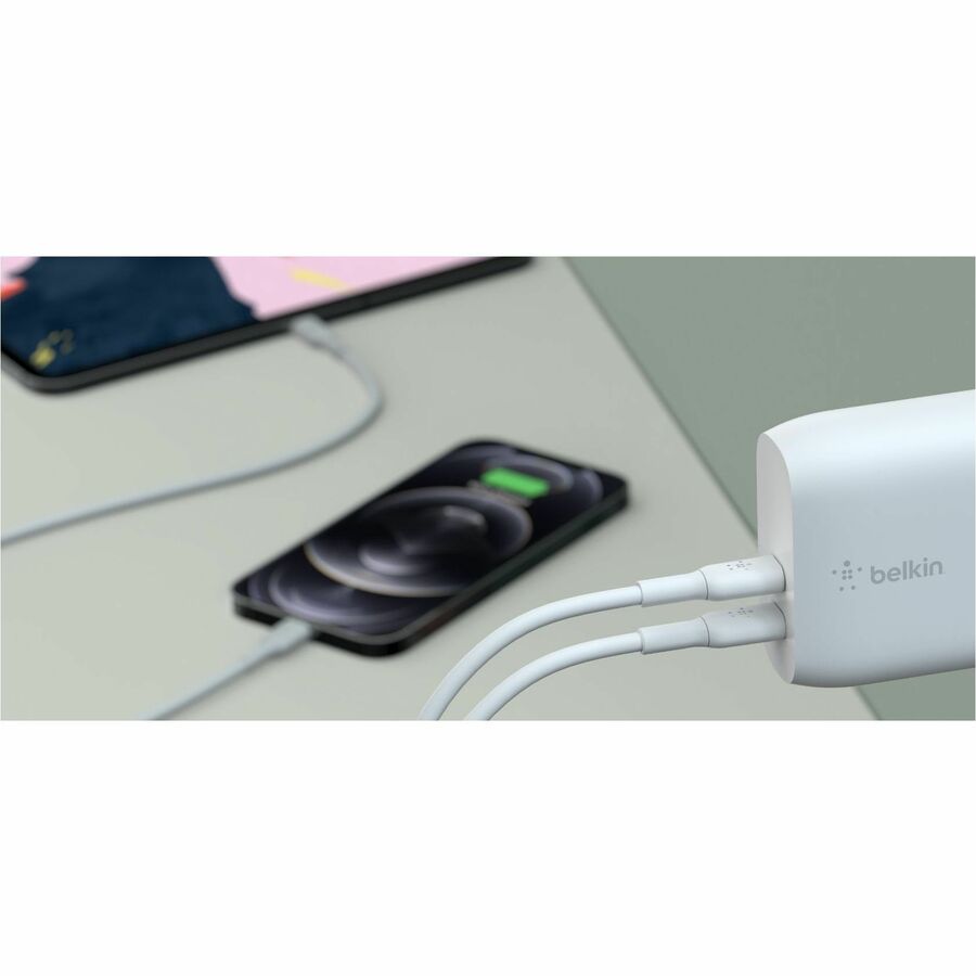 Chargeur mural Belkin BoostCharge Dual USB-C Power Delivery 40 W - Adaptateur secteur WCB006DQWH
