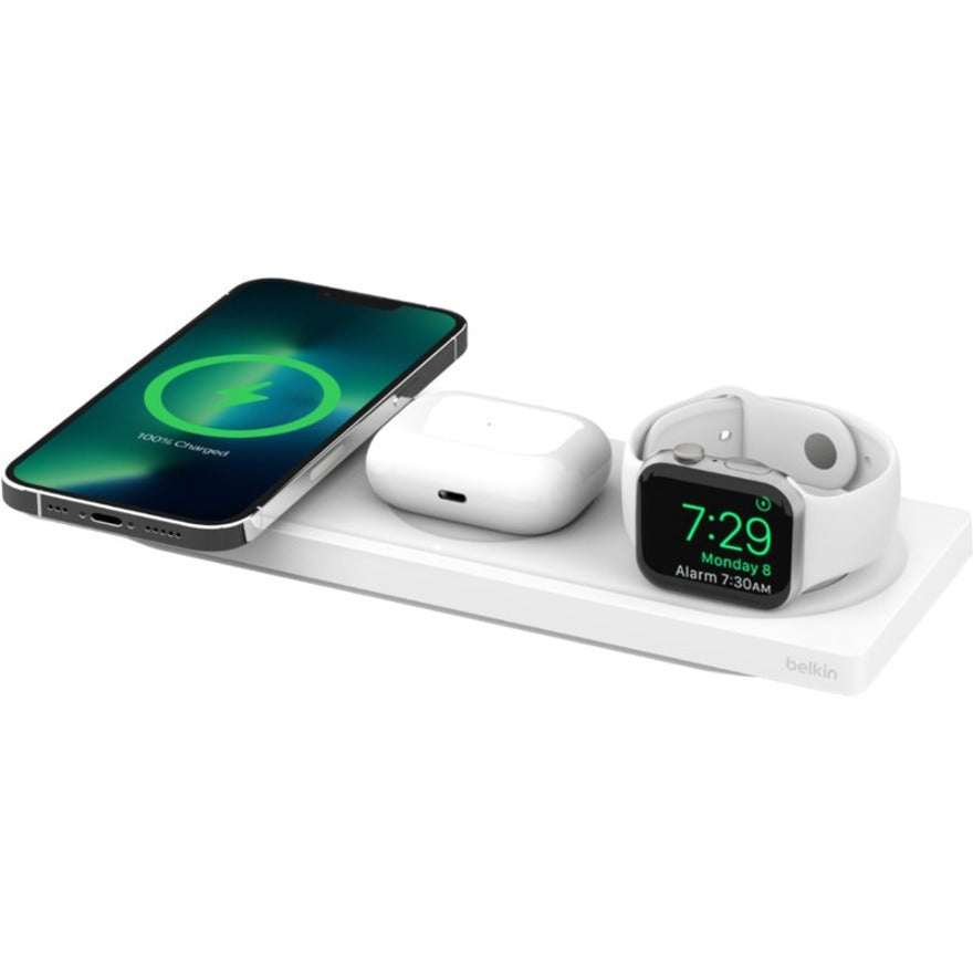 Chargeur sans fil Belkin BoostCharge Pro 3 en 1 avec chargeur MagSafe officiel 15 W WIZ016TTWH