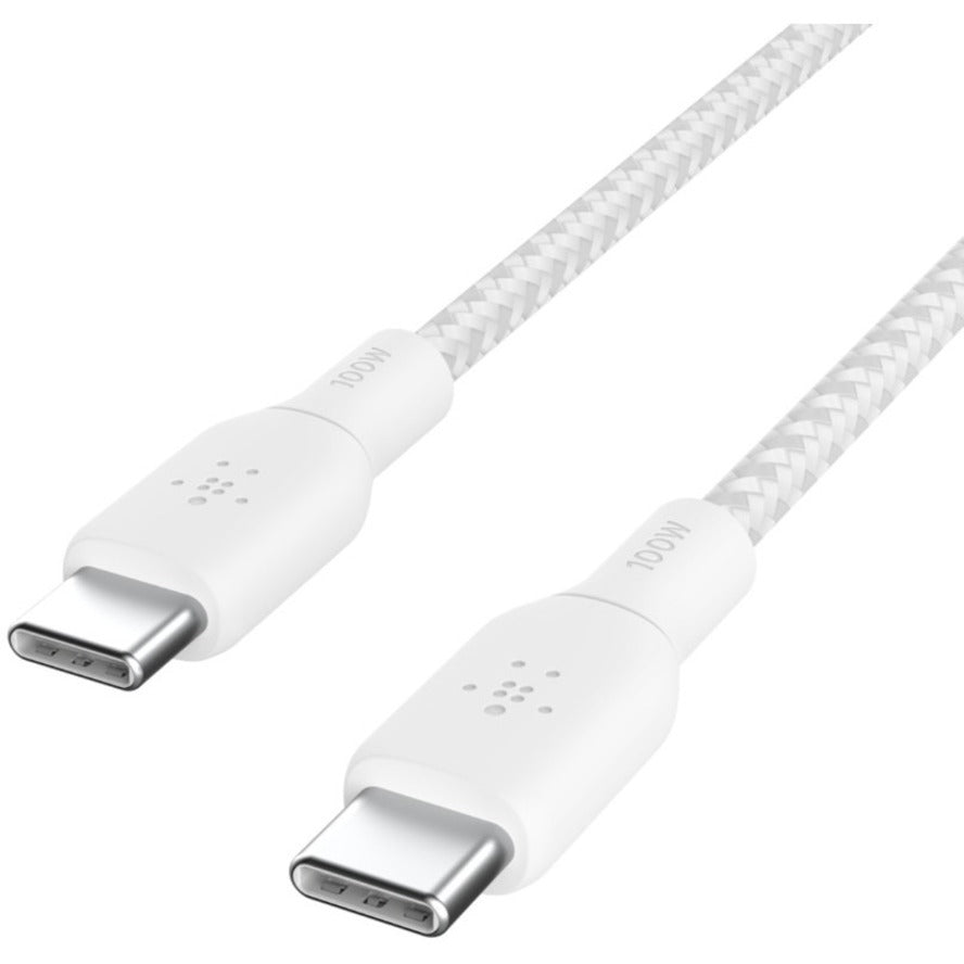Câble Belkin BoostCharge USB-C vers USB-C 100 W - (2 mètres / 6,6 pieds, blanc) CAB014bt2MWH