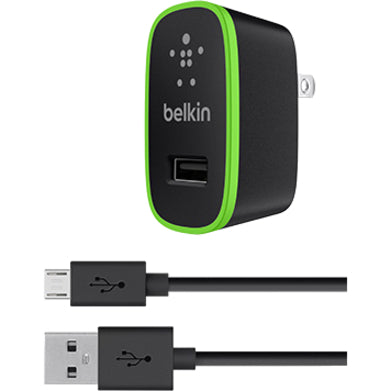 Chargeur mural USB-A 12 W Belkin + câble USB-A vers Micro-USB F8M886TT04-BLK