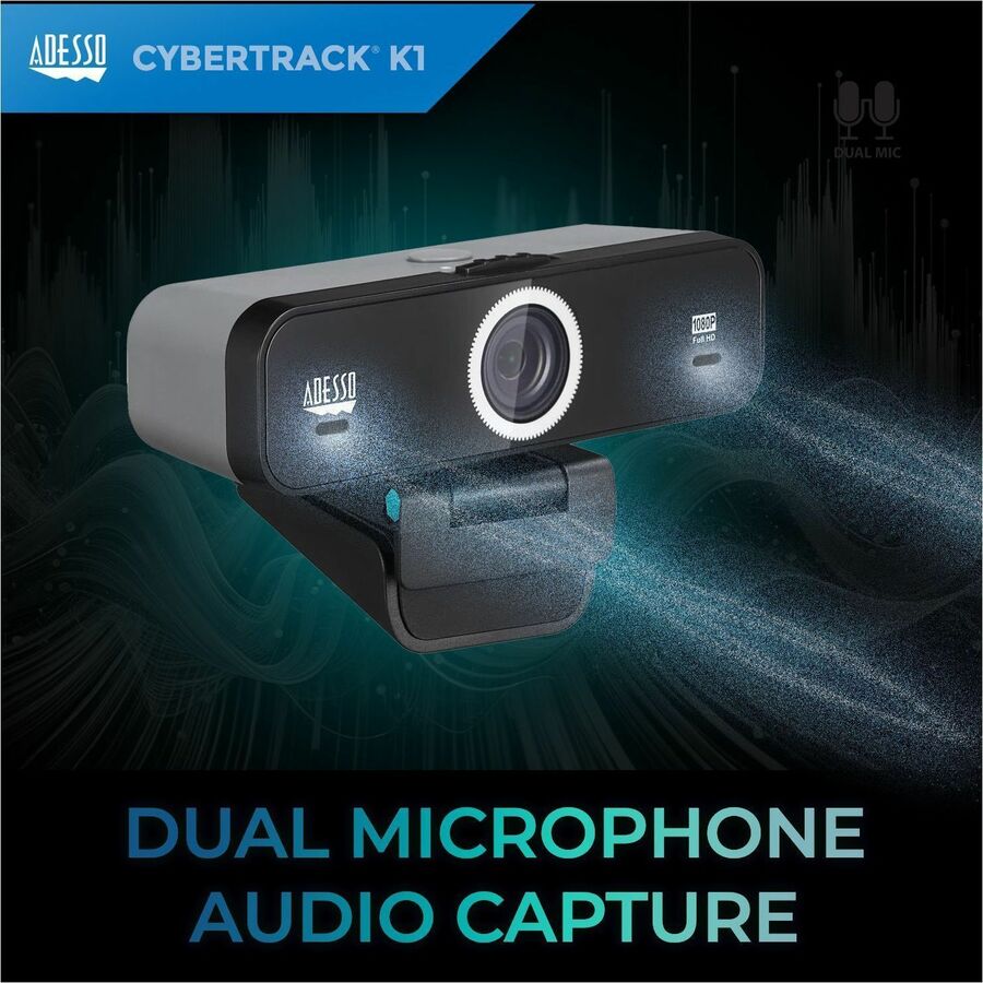 Adesso CyberTrack K1 Webcam - 2.1 Megapixel - 30 fps - USB 2.0 CyberTrack K1