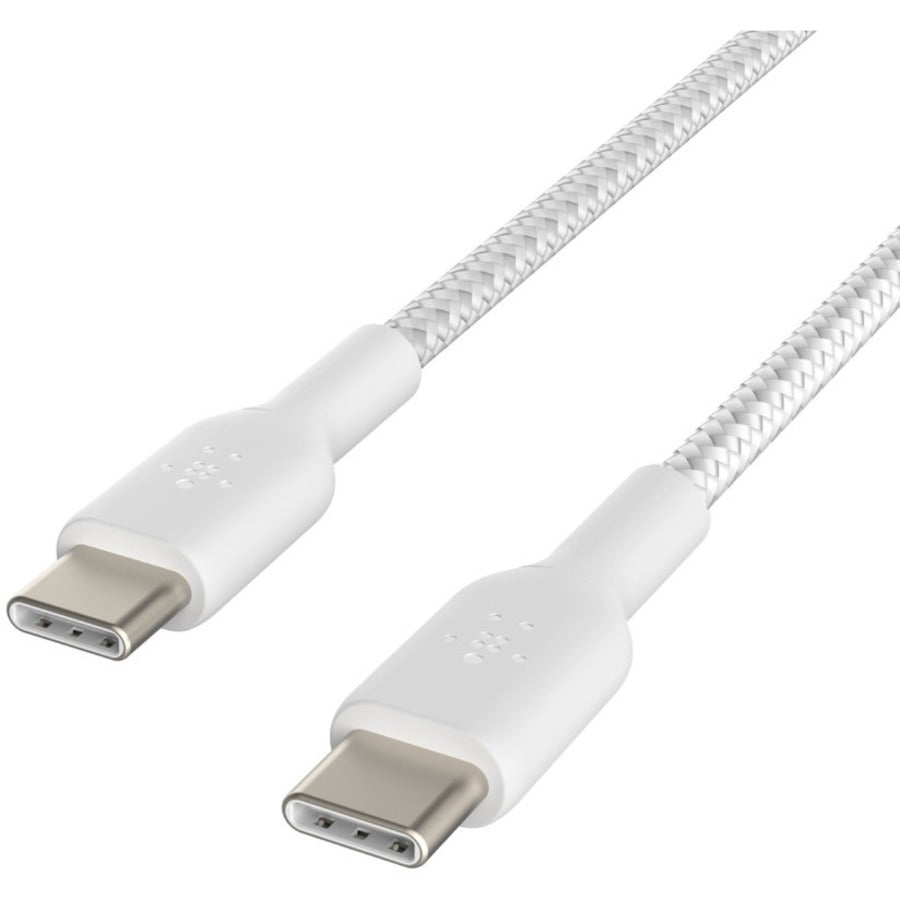 Belkin Braided USB-C to USB-C Cable (1m / 3.3ft, White) CAB004BT1MWH