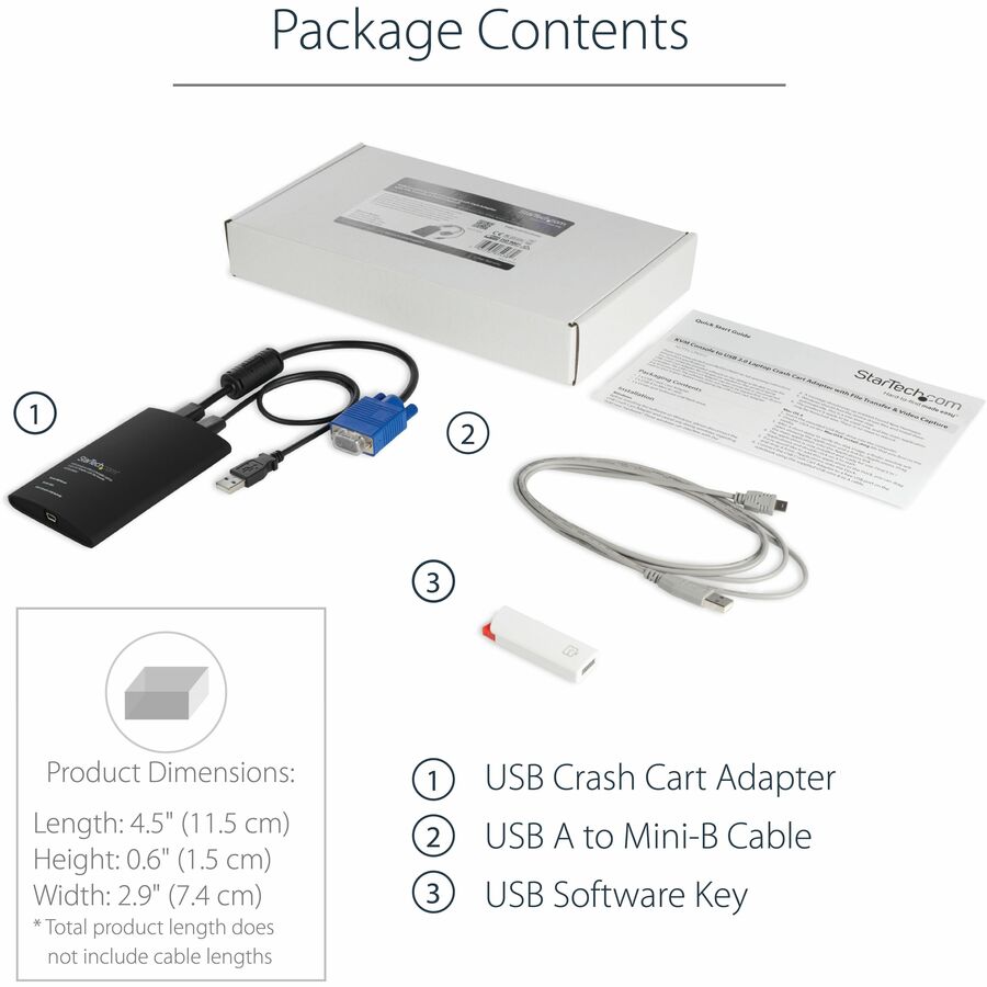 Adaptateur USB Crash Cart de StarTech.com avec transfert de fichiers et capture vidéo à 1920 x 1200 60 Hz NOTECONS02
