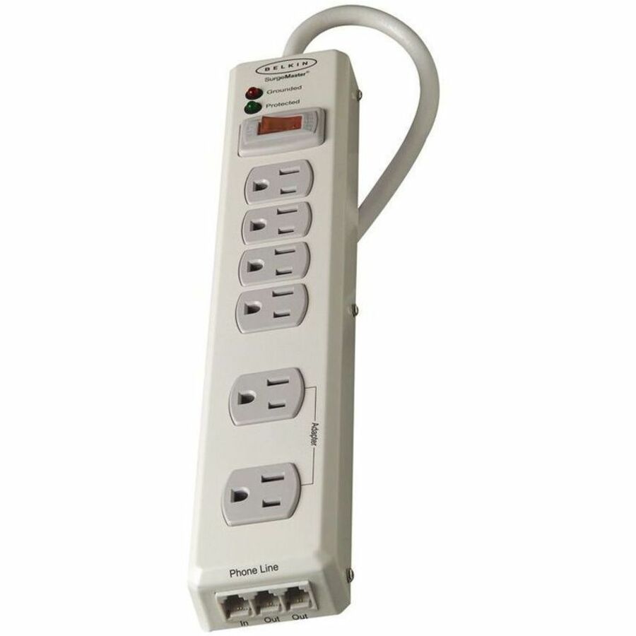Parasurtenseur métallique Belkin à 6 prises F9H620-06-MTL