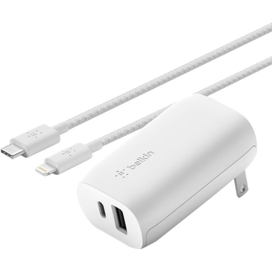 Câble tressé USB-C vers Lightning Belkin (2 m, blanc) CAA004BT2MWH