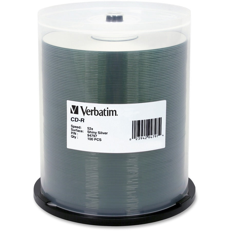 CD-R Verbatim 700 Mo 52X DataLifePlus sérigraphié argent brillant - 100 paquets Spindle 94797