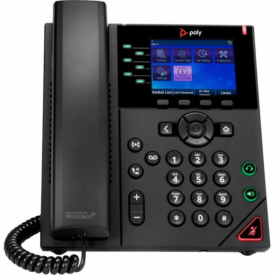 Téléphone IP Poly OBI VVX 350 - Filaire - Filaire - Bureau, Montage mural - Noir 89B59AA