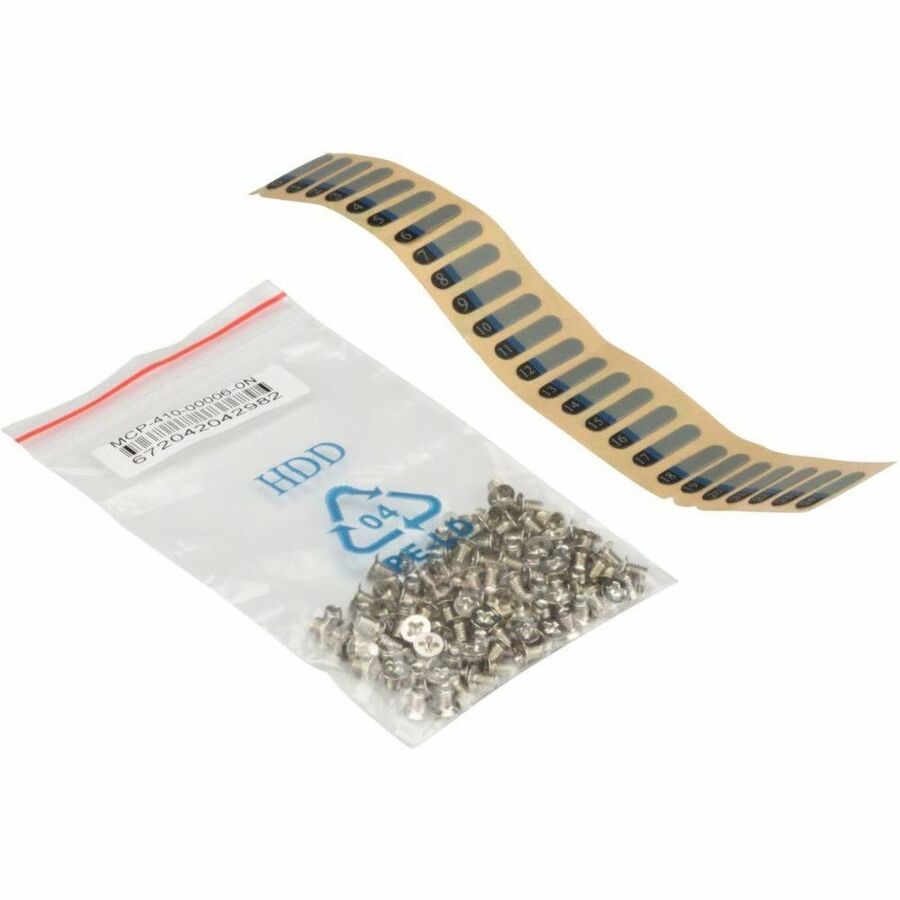 Sachet de vis plates M3 Supermicro (100 pièces) et étiquette pour 24 plateaux de disque dur 2,5" échangeables à chaud MCP-410-00006-0N