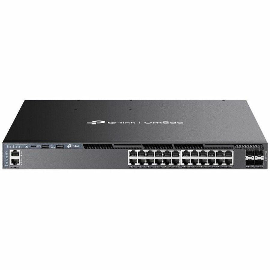 Commutateur PoE+ géré Gigabit empilable L3 24 ports Omada de TP-Link avec 4 emplacements 10G SG6428XHP
