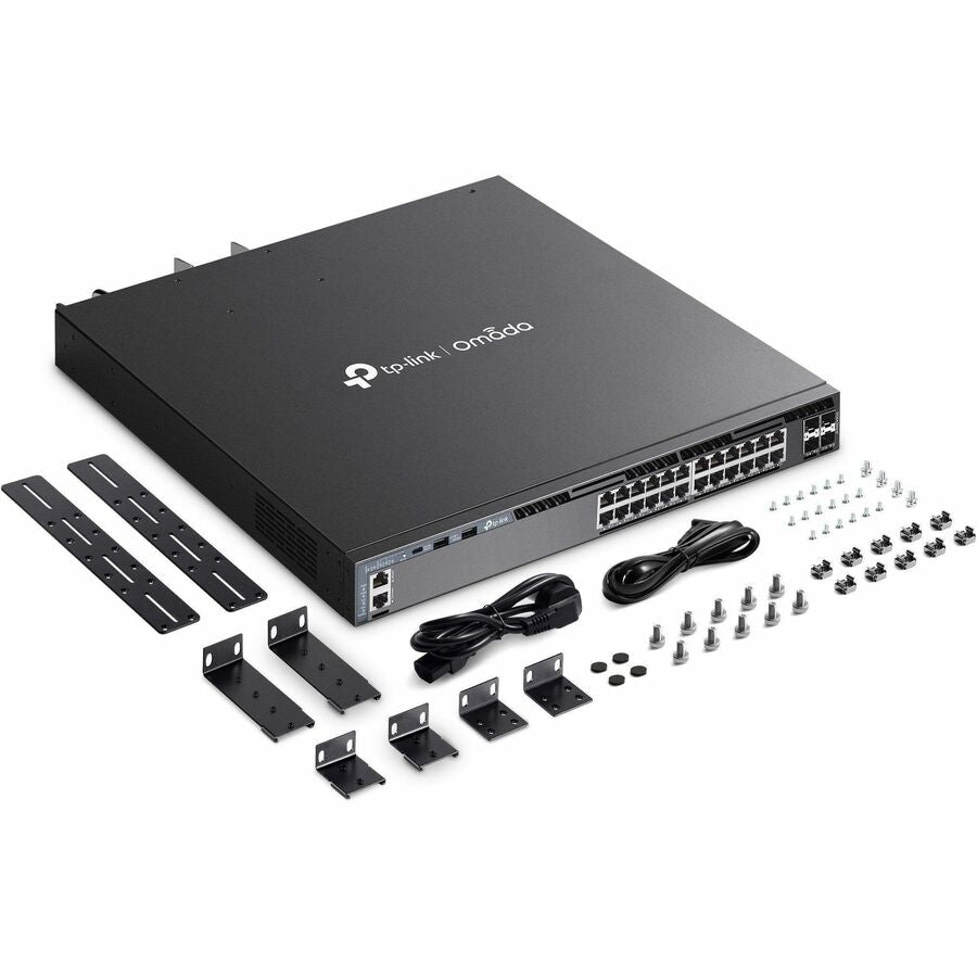 Commutateur PoE+ géré Gigabit empilable L3 24 ports Omada de TP-Link avec 4 emplacements 10G SG6428XHP