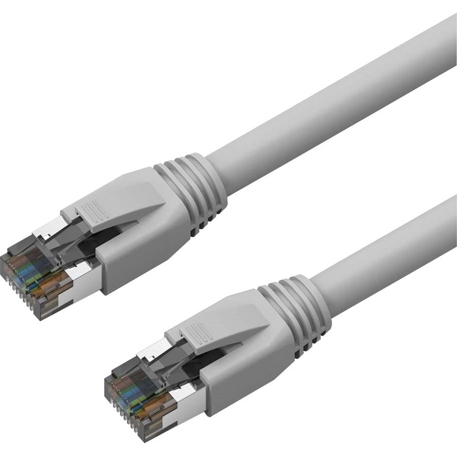 Câble de raccordement blindé Axiom CAT8 2000 MHz S/FTP 15 pieds avec gaine anti-accroc (gris) C8SBSFTP-G15-AX