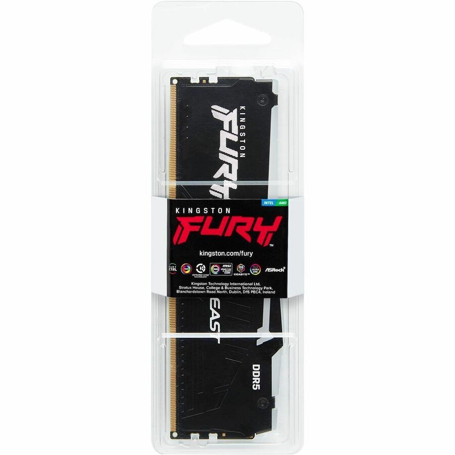 Kingston 32 Go (2 x 16 Go) DDR5 6 000 MT/s CL30 FURY Beast Noir RVB XMP KF560C30BBAK2-32