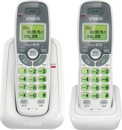 Téléphone sans fil VTECH à 2 combinés avec identification de l'appelant/appel en attente, blanc