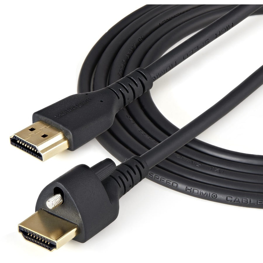 StarTech.com Câble HDMI 2.0 haute vitesse 4K 60 Hz HDR avec Ethernet, connecteur de verrouillage sécurisé, M/M HDMM2MLS