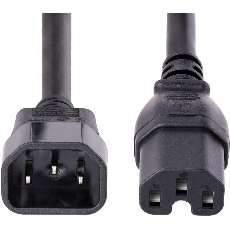 StarTech.com Rallonge robuste de 3 m, câble d'alimentation noir IEC C14 vers IEC C15, 15 A 125 V, 14 AWG, calibre élevé H1415-10F-POWER-CORD