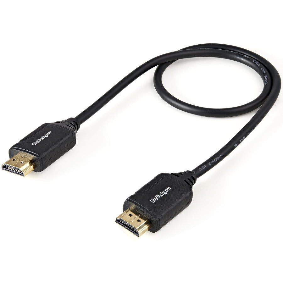 Câble HDMI 2.0 certifié de qualité supérieure StarTech.com de 50 cm avec Ethernet, câble HDMI haute vitesse Ultra HD 4K 60 Hz, cordon d'écran HDMI HDR10 UHD HDMM50CMP