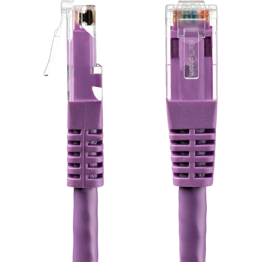 Câble Ethernet CAT6 StarTech.com de 1,8 m - Gigabit moulé violet - 100 W PoE UTP 650 MHz - Cordon de raccordement de catégorie 6 Câblage certifié UL/TIA C6PATCH6PL