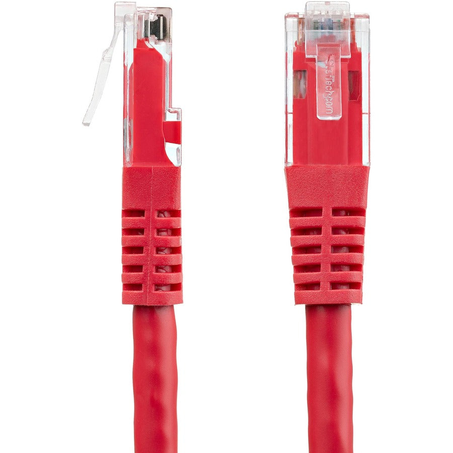 Câble Ethernet CAT6 StarTech.com de 1,8 m - Gigabit moulé rouge - 100 W PoE UTP 650 MHz - Cordon de raccordement de catégorie 6 Câblage certifié UL/TIA C6PATCH6RD