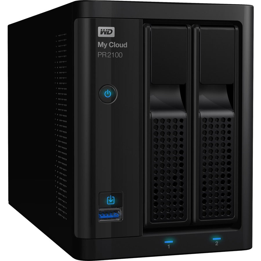 Serveur multimédia WD My Cloud PR2100 Pro Series 8 To avec transcodage, NAS - Stockage en réseau WDBBCL0080JBK-NESN
