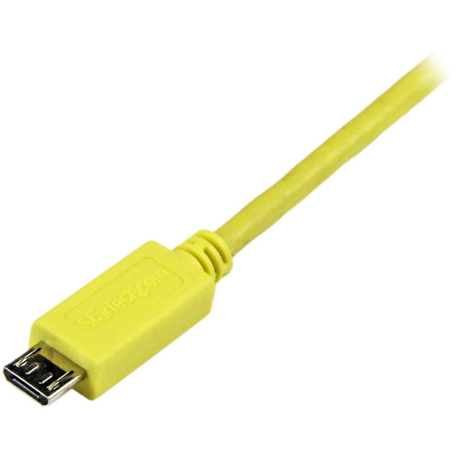 StarTech.com Câble de charge et de synchronisation USB vers micro USB fin pour smartphones et tablettes - Jaune - 1 m - USBAUB1MYL