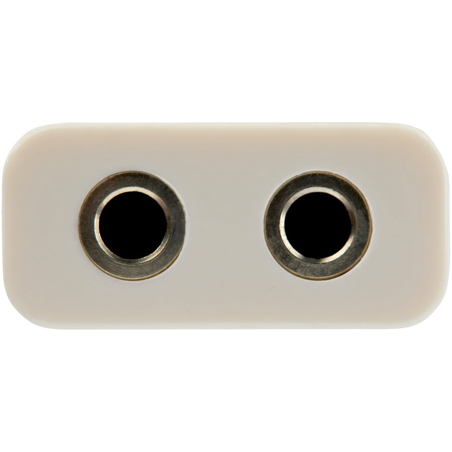 Adaptateur répartiteur de casque StarTech.com 3,5 mm 4 positions vers 2 x 3 positions 3,5 mm M/F - Blanc MUYHSMFFADW