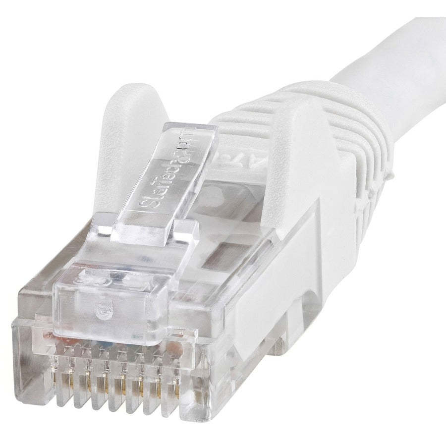 Câble Ethernet CAT6 StarTech.com de 30 cm (1 pi) - Gigabit sans accroc - 100 W PoE UTP 650 MHz - Cordon de raccordement catégorie 6 - Câblage certifié UL/TIA N6PATCH1WH