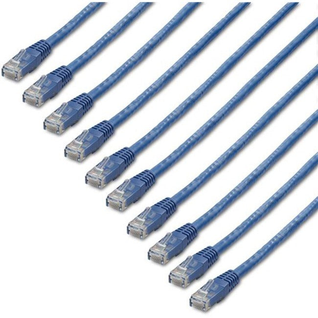Câble Ethernet CAT6 StarTech.com de 30 cm - Lot de 10 - Certifié ETL - Cordon de raccordement CAT6 bleu - Connecteurs RJ45 moulés - 24 AWG - UTP C6PATCH1BL10PK
