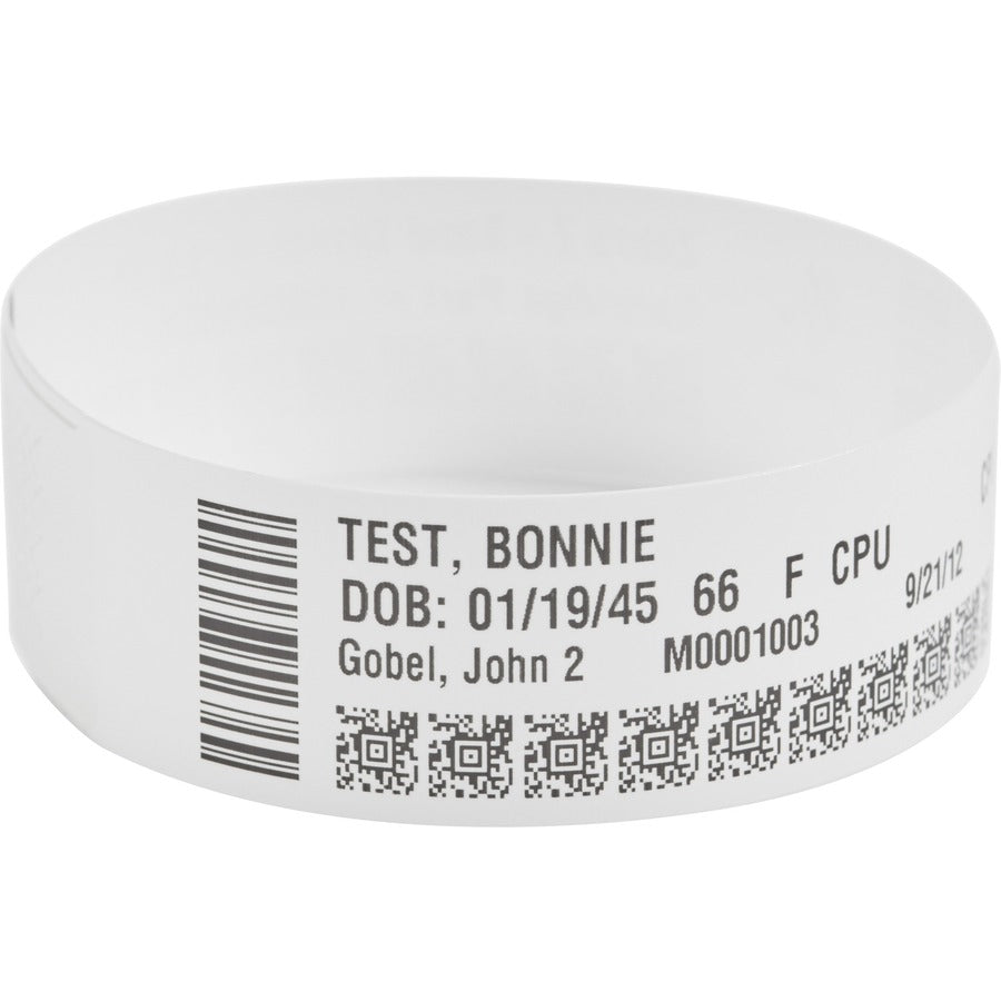 Bracelet Zebra en polypropylène 1 x 11 po à impression thermique directe Zebra Z-Band Direct Red HC100 10006995-1K