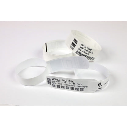 Bracelet Zebra en polypropylène 1 x 11 po à impression thermique directe Zebra Z-Band Direct Red HC100 10006995-1K