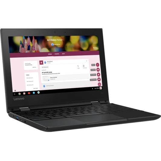 Lenovo 500e Chromebook 2e génération 81MC004UUS Chromebook convertible 2 en 1 à écran tactile 11,6" - HD - 1366 x 768 - Intel Celeron N4120 Quad-core (4 cœurs) 1,10 GHz - 8 Go de RAM totale - 64 Go de mémoire flash - Noir 81MC004UUS