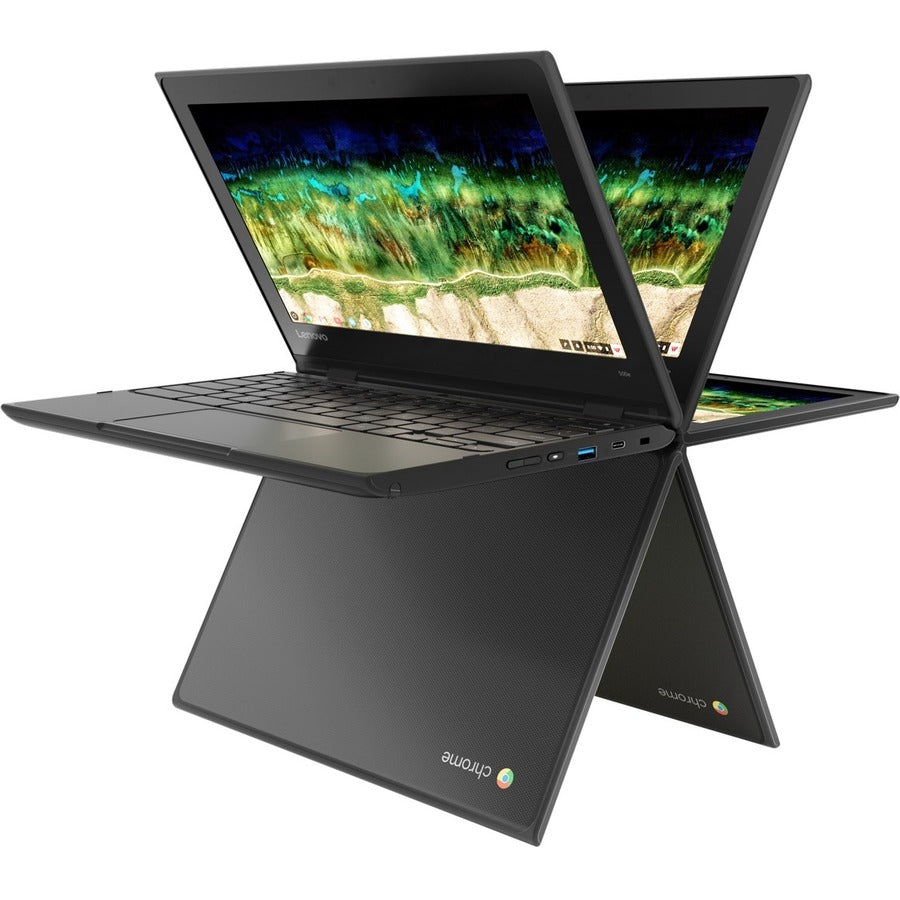 Lenovo 500e Chromebook 2e génération 81MC004UUS Chromebook convertible 2 en 1 à écran tactile 11,6" - HD - 1366 x 768 - Intel Celeron N4120 Quad-core (4 cœurs) 1,10 GHz - 8 Go de RAM totale - 64 Go de mémoire flash - Noir 81MC004UUS