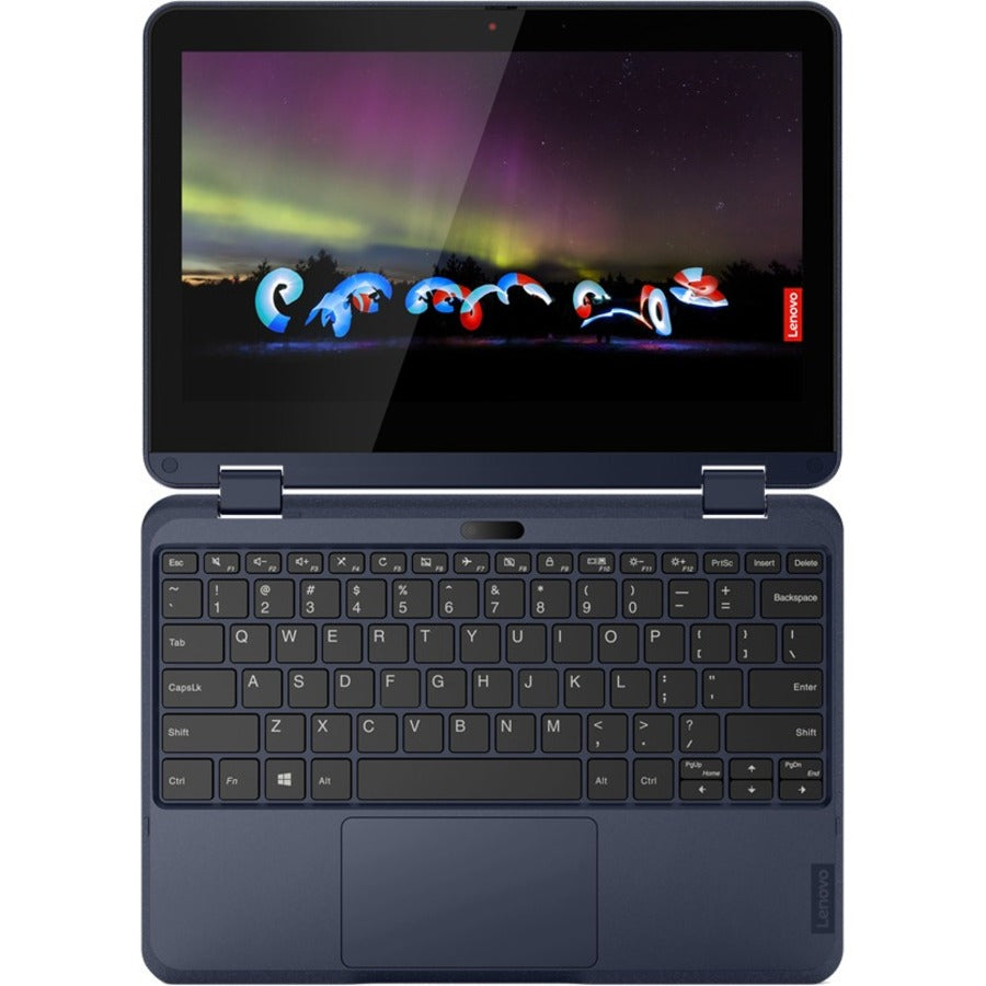 Ordinateur portable convertible 2 en 1 à écran tactile Lenovo 300w Gen 3 82J10026US 11,6" - HD - 1366 x 768 - AMD 3015e Dual-core (2 cœurs) 1,20 GHz - 4 Go de RAM totale - 4 Go de mémoire embarquée - 128 Go de SSD - Bleu abysse 82J10026US