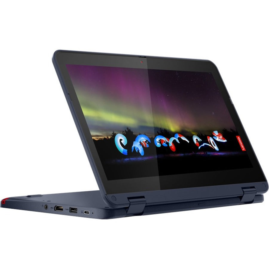 Ordinateur portable convertible 2 en 1 à écran tactile Lenovo 300w Gen 3 82J10026US 11,6" - HD - 1366 x 768 - AMD 3015e Dual-core (2 cœurs) 1,20 GHz - 4 Go de RAM totale - 4 Go de mémoire embarquée - 128 Go de SSD - Bleu abysse 82J10026US
