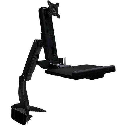 Poste de travail à bras simple Amer Mounts (double écran et clavier) prenant en charge les écrans plats jusqu'à 24" AMR1ACWS AMR1ACWS