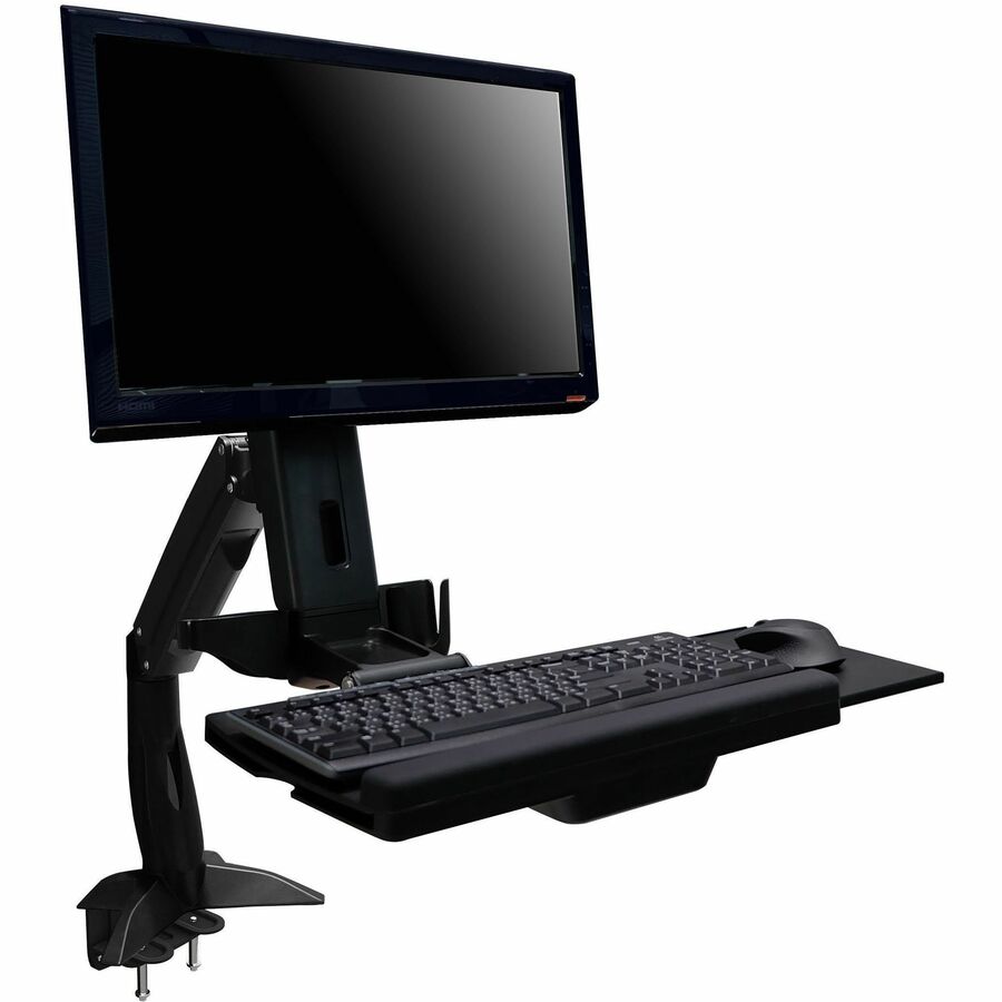 Poste de travail à bras simple Amer Mounts (double écran et clavier) prenant en charge les écrans plats jusqu'à 24" AMR1ACWS AMR1ACWS