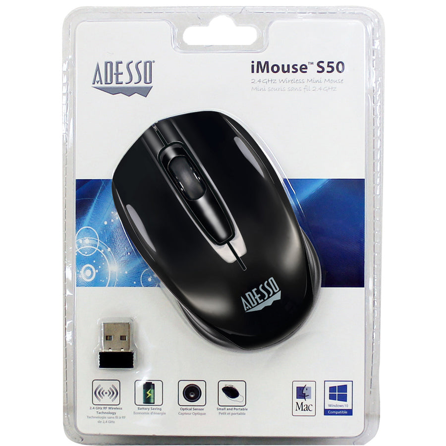 Adesso iMouse S50 - Mini souris sans fil 2,4 GHz IMOUSES50