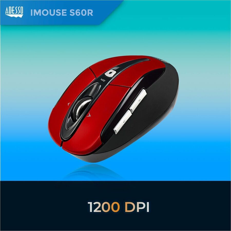 Adesso iMouse S60R - 2.4 GHz Wireless Programmable Nano Mouse IMOUSES60R
