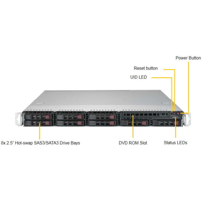 Système Barebone SuperMicro SuperServer 1029P-WTR - Montable en rack 2U - Socket P LGA-3647 - Prise en charge de 2 processeurs SYS-1029P-WTR