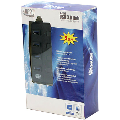 Concentrateur USB 3.0 4 ports Adesso AUH-3040