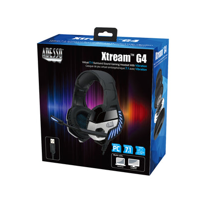 Casque de jeu avec son surround 7.1 virtuel Adesso avec vibration XTREAM G4
