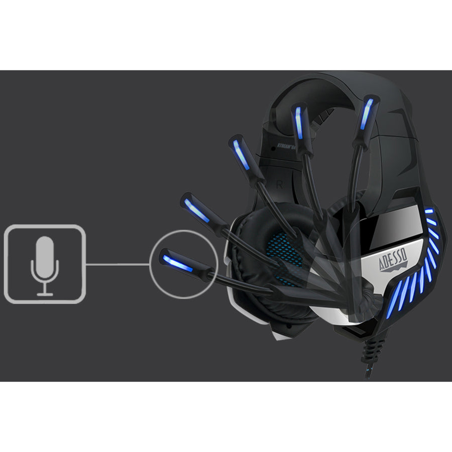 Casque de jeu avec son surround 7.1 virtuel Adesso avec vibration XTREAM G4