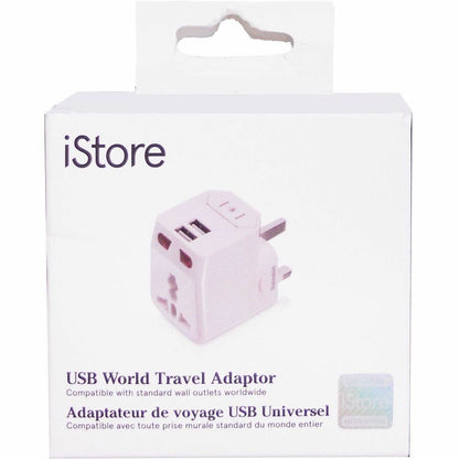 Adaptateur de voyage iStore World avec deux ports de chargement USB APK03206CAI